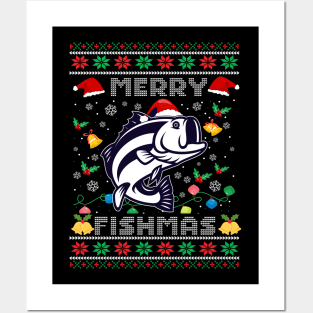 Merry Fishmas - Ugly Christmas Sweater Posters and Art